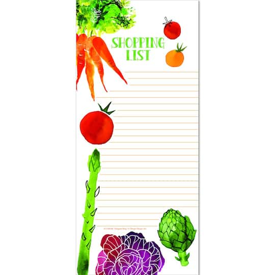 JAM Paper Eat Your Veggies Magnetic Shopping List Pad, 2ct.